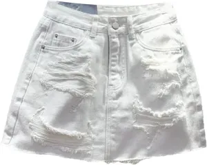 Womens Denim Mini Skirt Shorts Spring Summer High Waist Retro A-Line Casual
