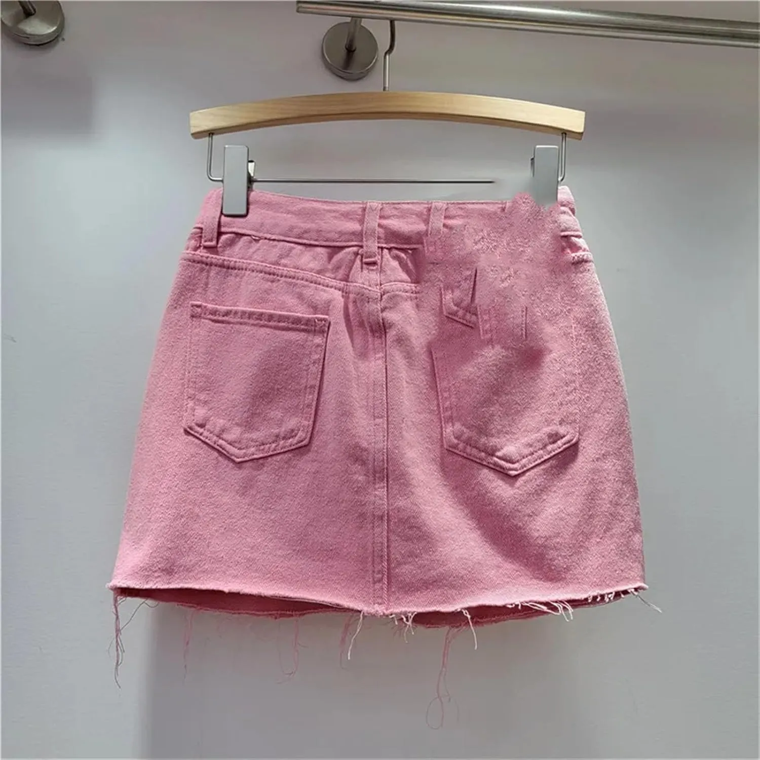 Womens Denim Mini Skirt Shorts Spring Summer High Waist Retro A-Line Casual