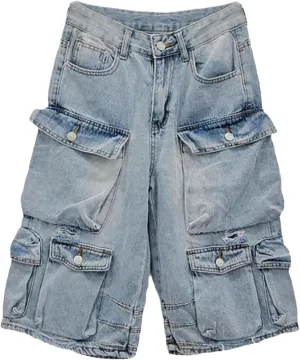 Womens Denim Mini Skirt Shorts Spring Summer High Waist Retro A-Line Office