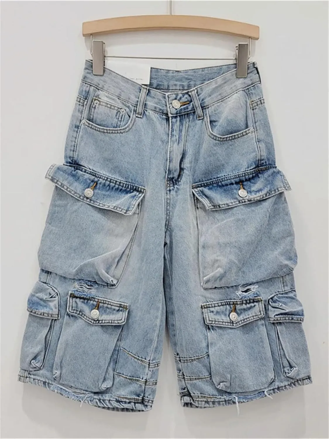 Womens Denim Mini Skirt Shorts Spring Summer High Waist Retro A-Line Office