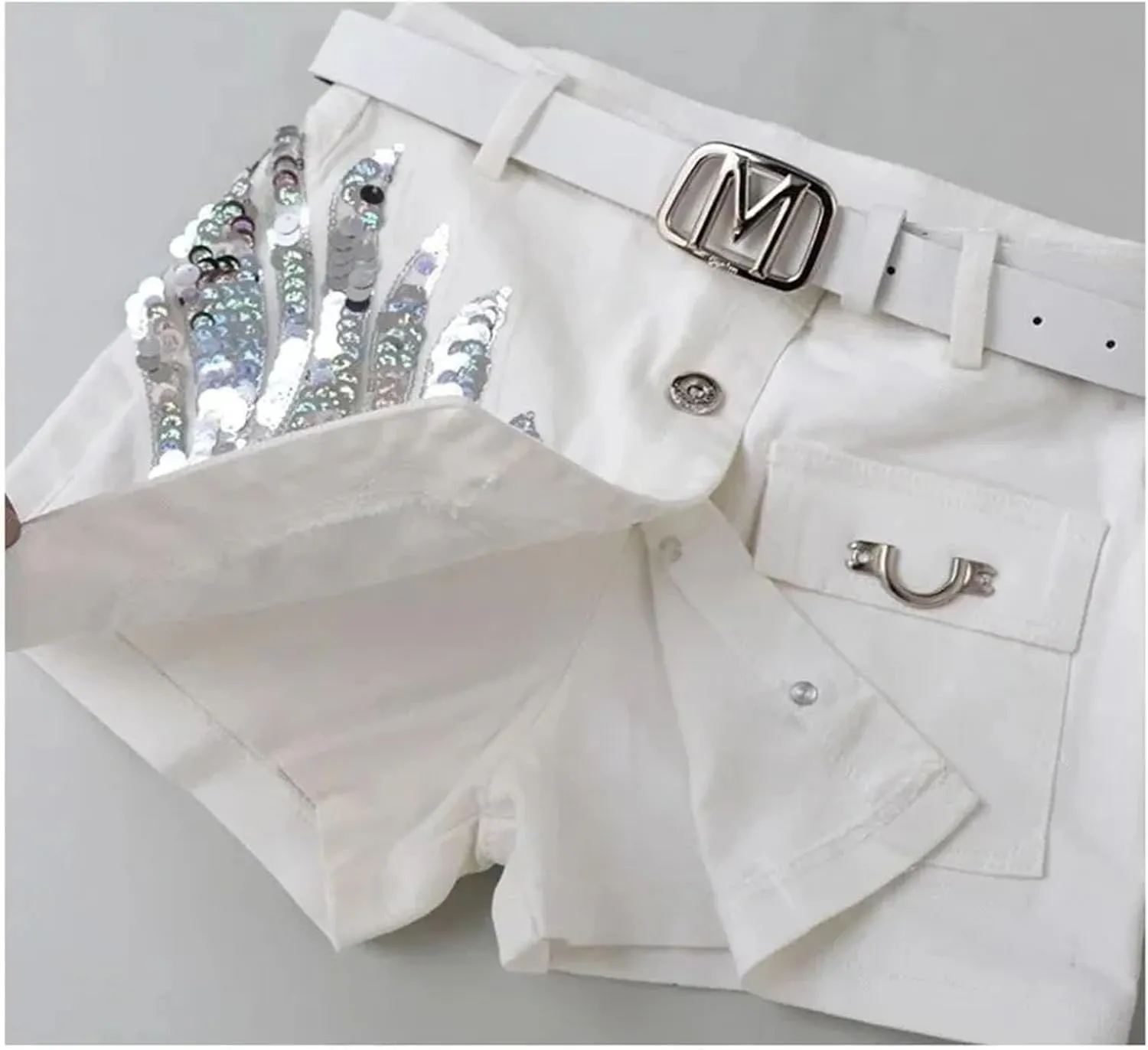 Womens Denim Mini Skirt Shorts Spring Summer High Waist Vintage Retro A-Line