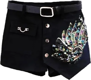 Womens Denim Mini Skirt Shorts Spring Summer High Waist Vintage Retro A-Line