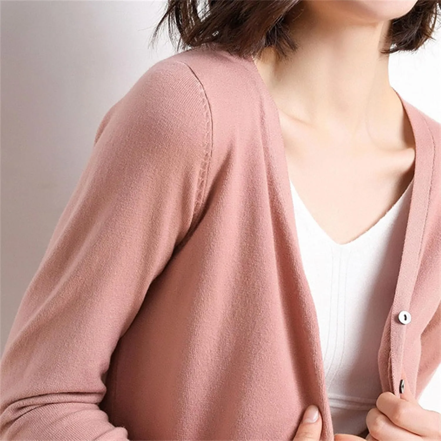 Women's Elegant Cardigan Crochet Knit Solid Color V Neck Button Fly Long Sleeve Tops Autumn Going Out Commute Sweater