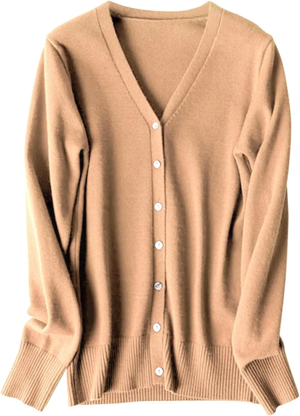 Women's Elegant Cardigan Crochet Knit Solid Color V Neck Button Fly Long Sleeve Tops Autumn Going Out Commute Sweater