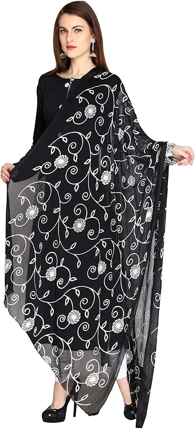 Women's Embroidered Chiffon Scarf Pashmina Shawls and Wraps for Evening Dress or Beach Cover Up Sarong Swimsuit Cover-Up