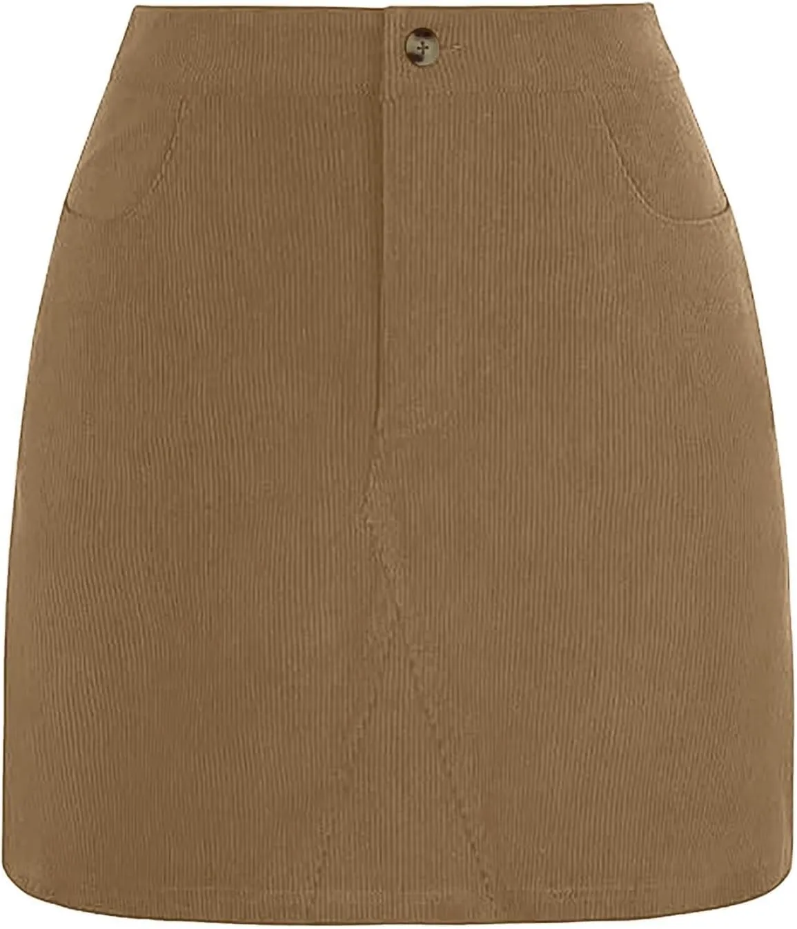 Women's Fall Midi Pencil Skirts Dressy Casual Work High Waisted Trendy Winter Corduroy Skirt with Pocket