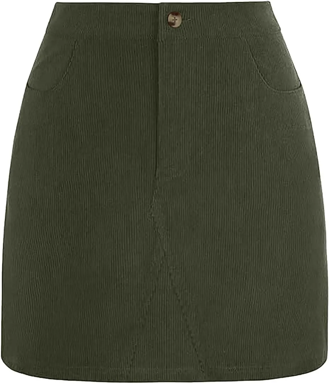 Women's Fall Midi Pencil Skirts Dressy Casual Work High Waisted Trendy Winter Corduroy Skirt with Pocket