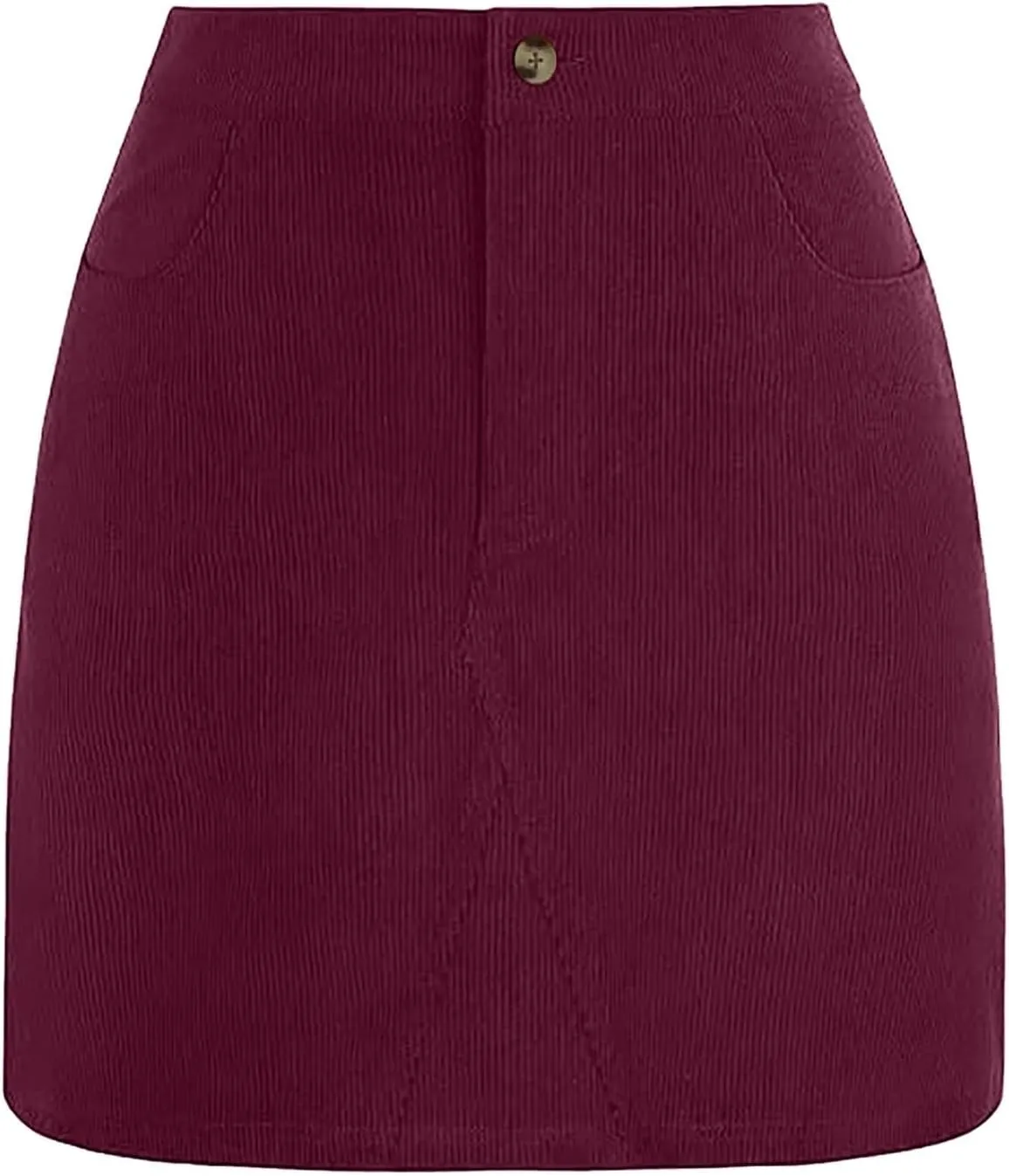 Women's Fall Midi Pencil Skirts Dressy Casual Work High Waisted Trendy Winter Corduroy Skirt with Pocket