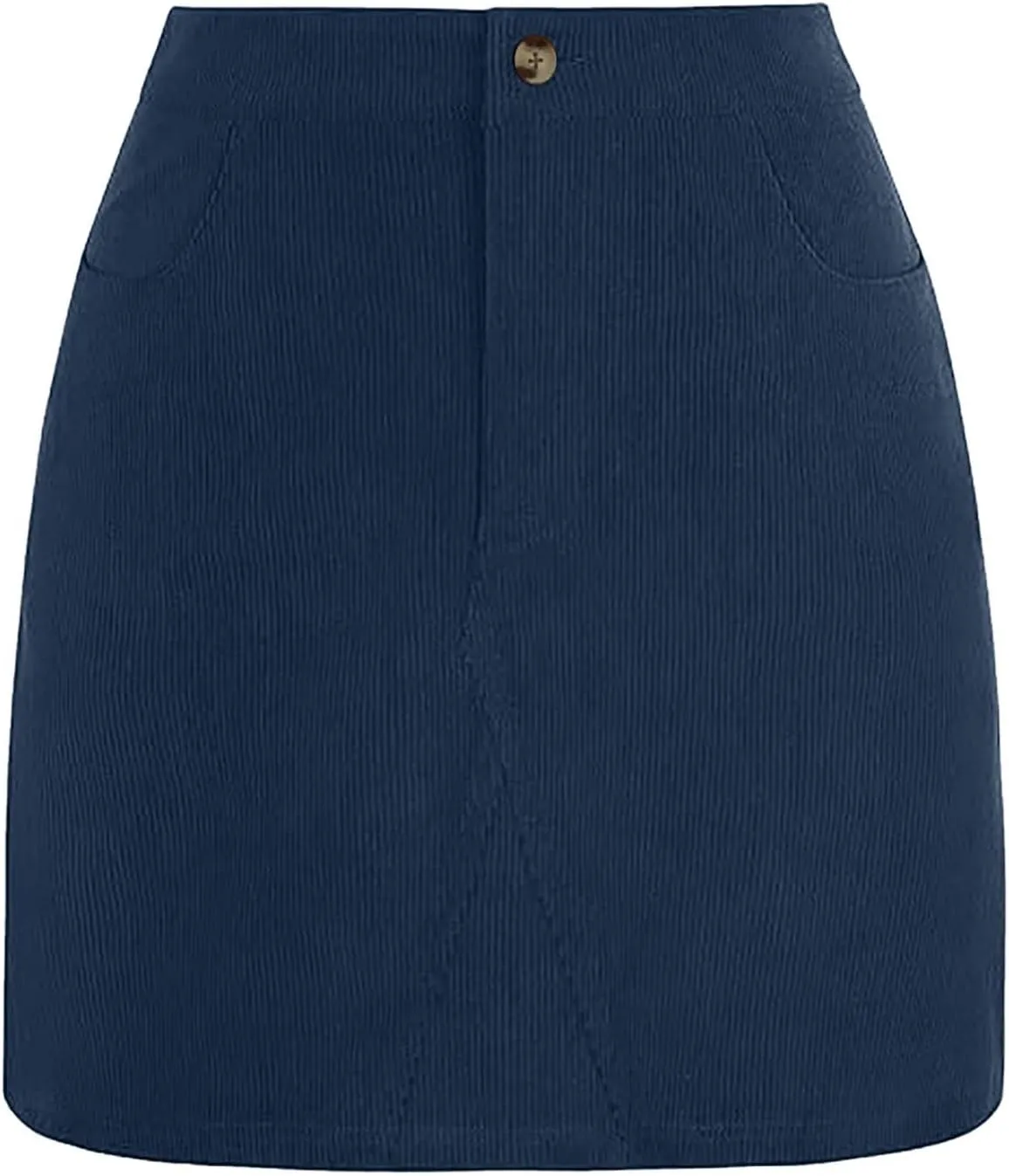 Women's Fall Midi Pencil Skirts Dressy Casual Work High Waisted Trendy Winter Corduroy Skirt with Pocket