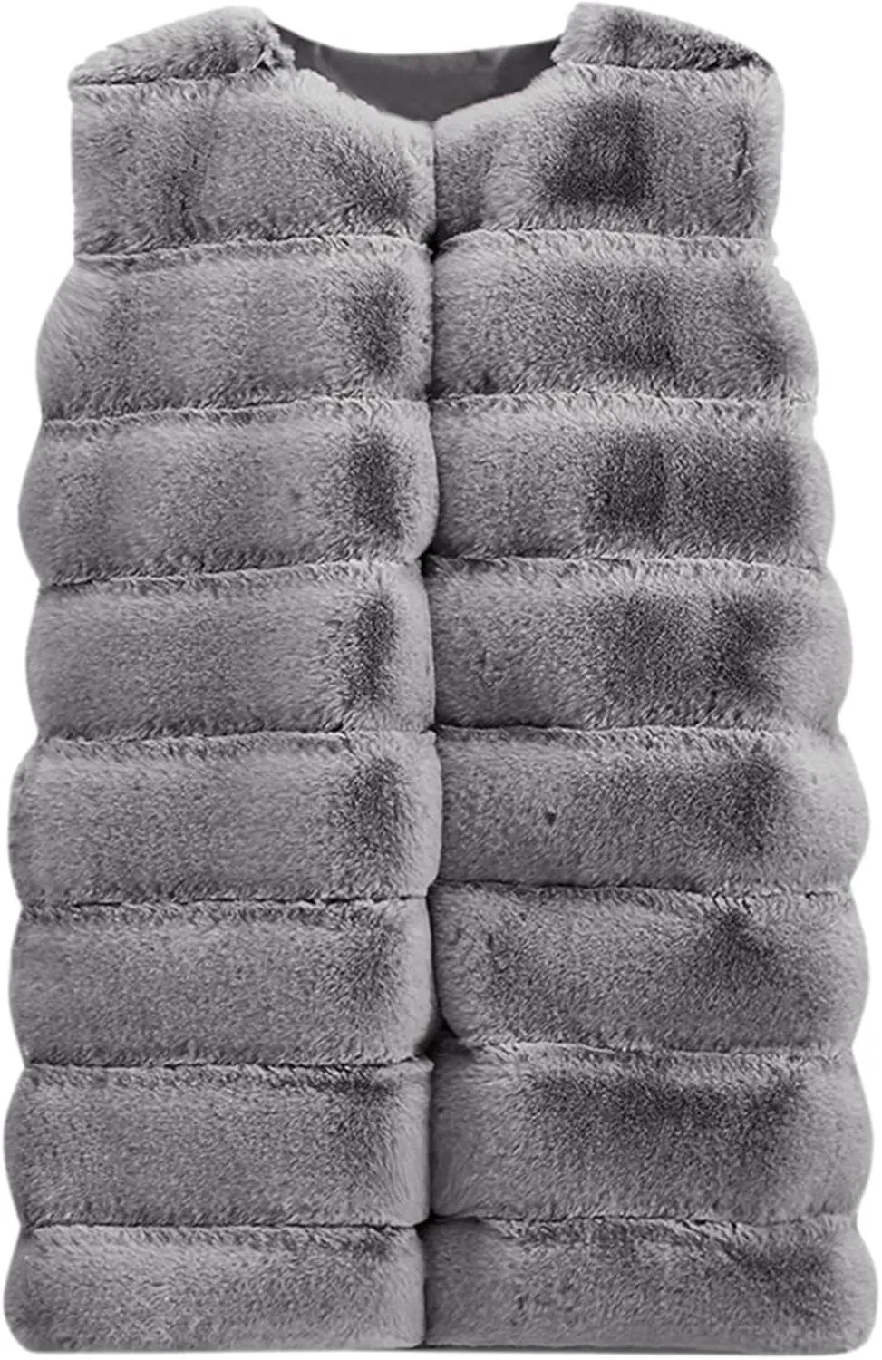 Womens Faux Fur Gilet Coats Sleeveless Waistcoat Solid Color Warmer Jacket Fluffy Coat Winter Outwear Tops