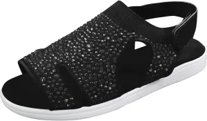 Women's Flat Sandals Ladies Toe Womens Comfortable Shoes Sandals Loop Wedge Hook Mesh Breathable
