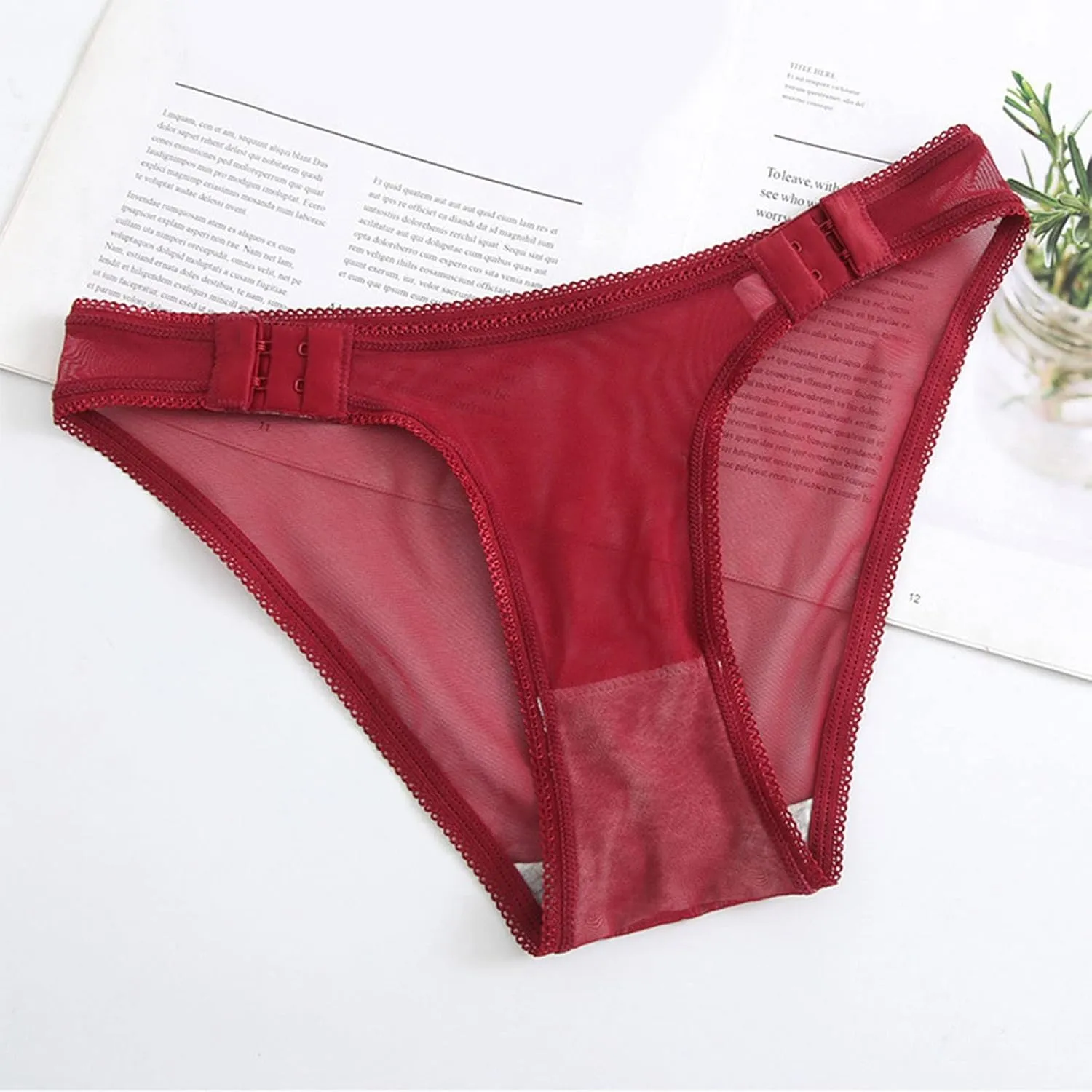 Women's Floral Lace Brief Underwear Breathable High Leg High Waist Stretch Cute Bikini Brief Panties
