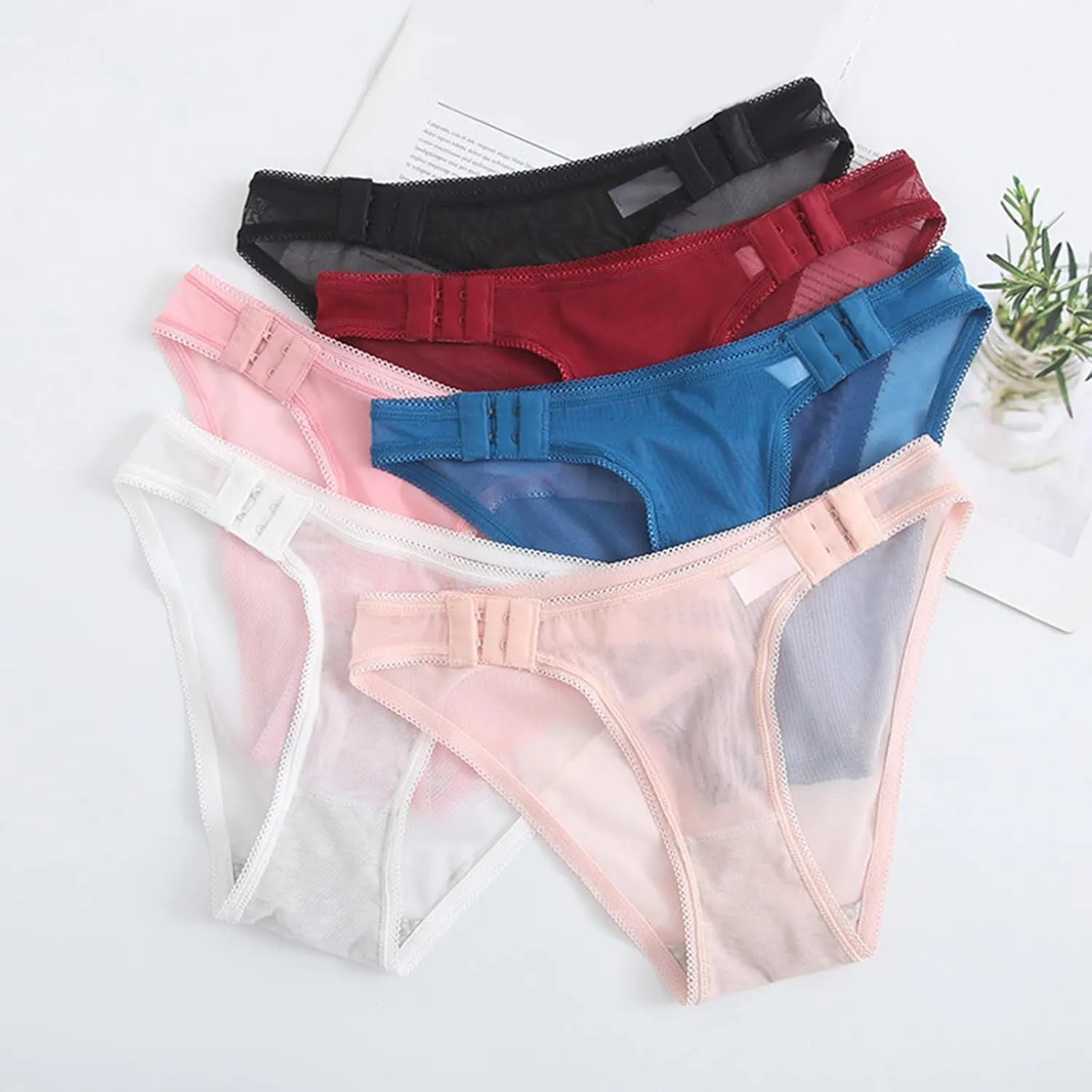Women's Floral Lace Brief Underwear Breathable High Leg High Waist Stretch Cute Bikini Brief Panties