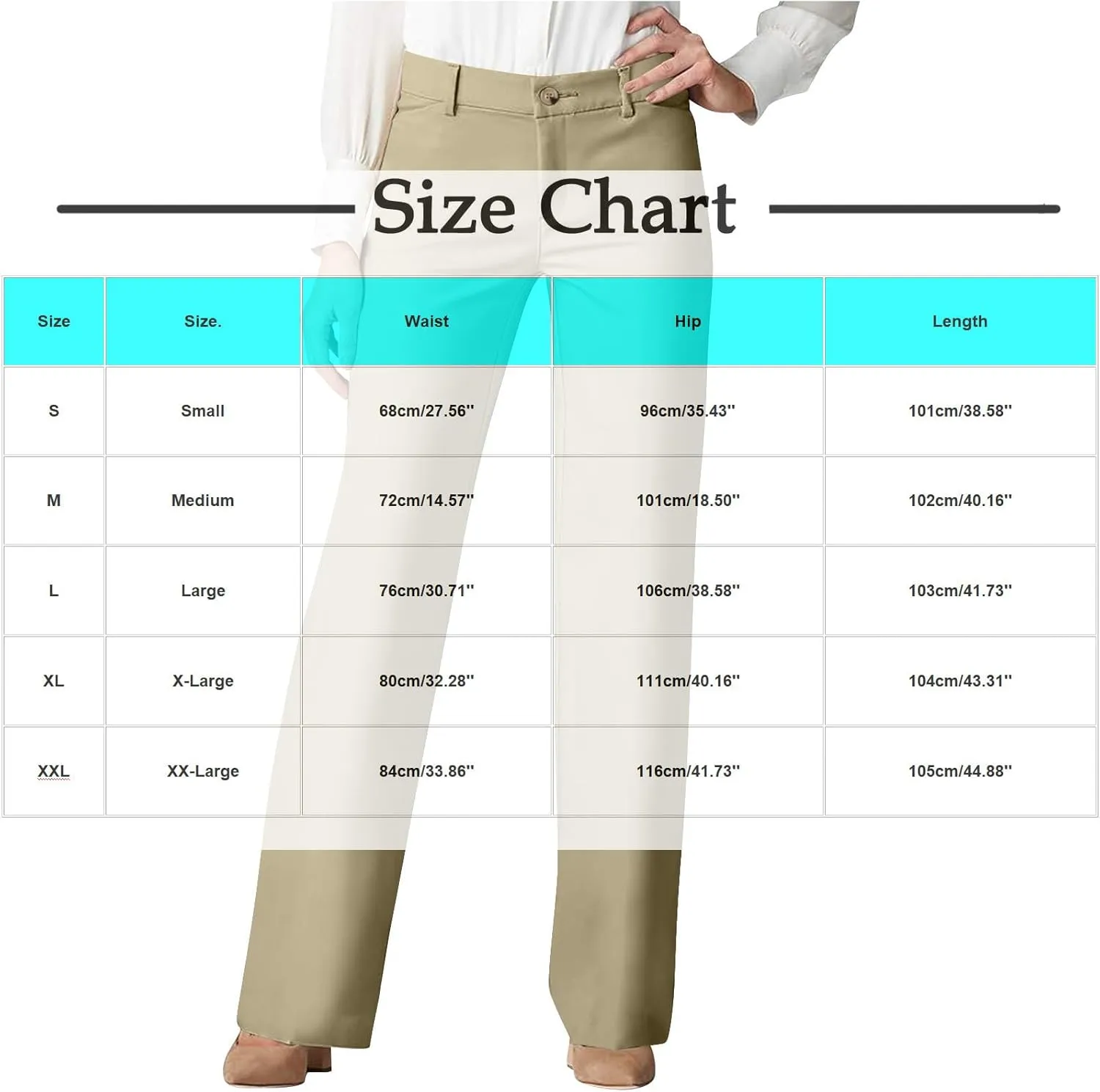 Womens High Waist Wide Straight Leg Trousers Casual Slacks Dress Pants with Pockets Pull On Office Work Business Pant