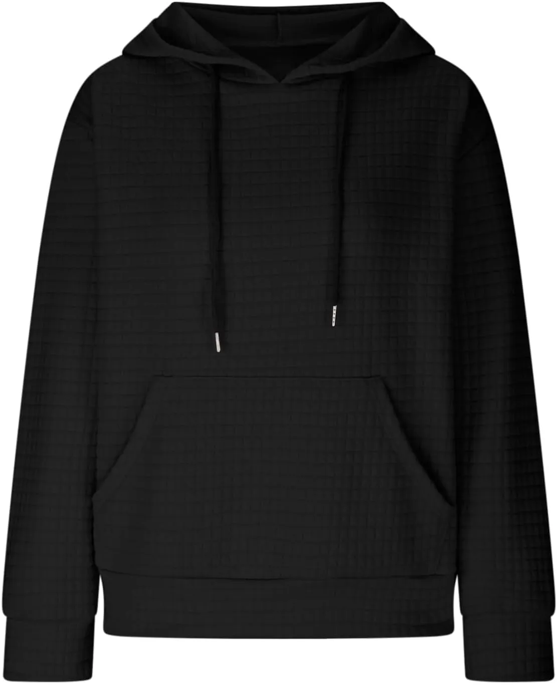 Womens Hoodies Fall Winter Waffle Knit Drawstring Cute Sweatshirts with Pocket Trendy Pullover