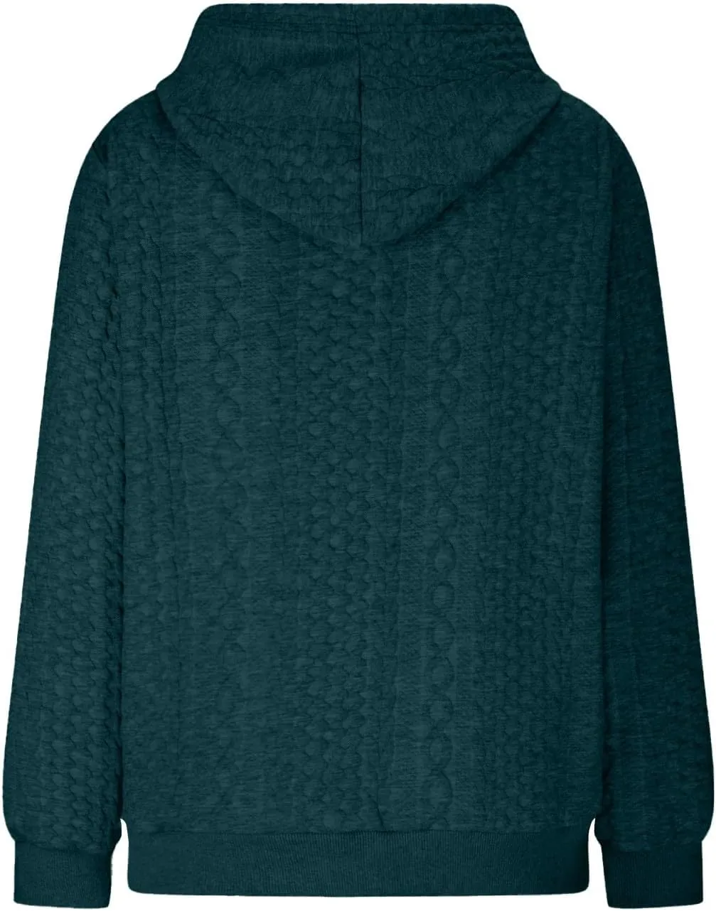 Womens Hoodies Fall Winter Waffle Knit Drop Shoulder Casual Sweatshirts with Pocket Pullover