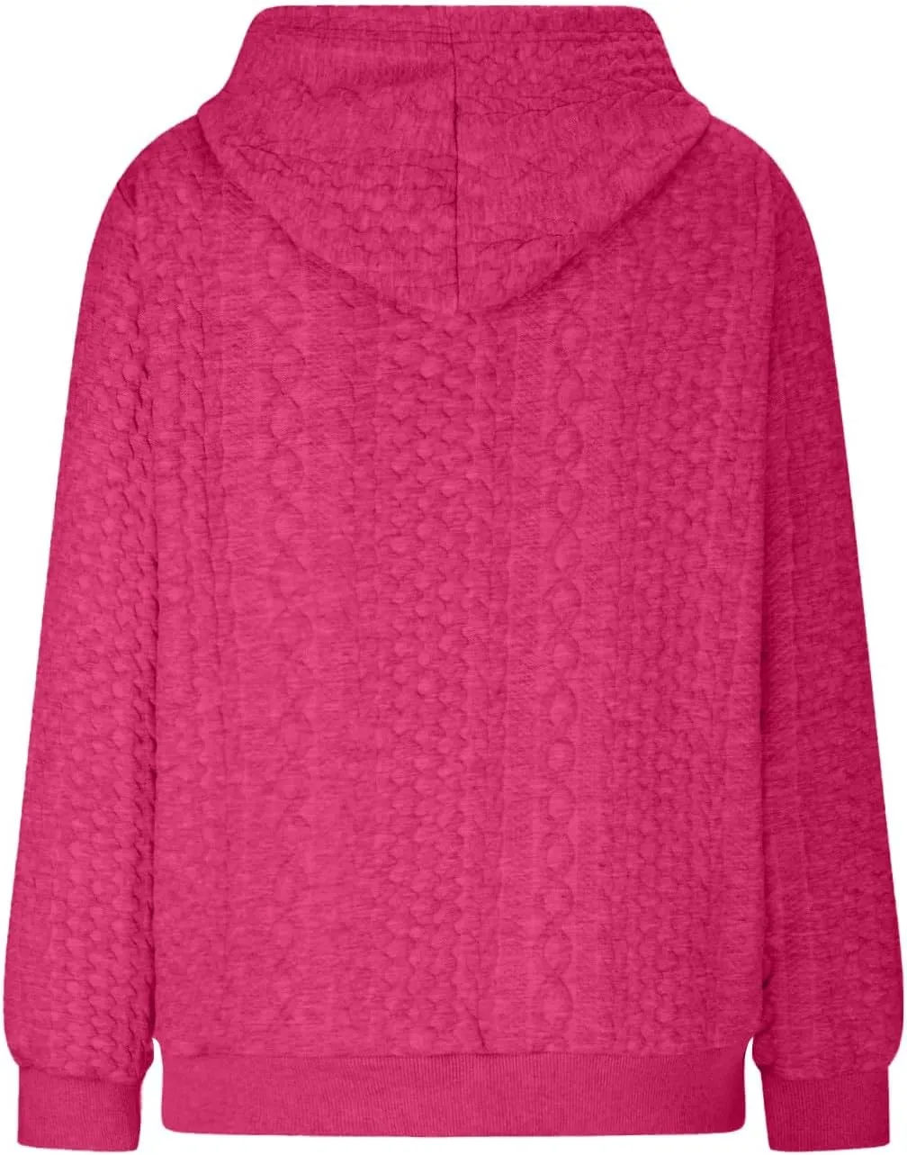 Womens Hoodies Fall Winter Waffle Knit Drop Shoulder Casual Sweatshirts with Pocket Pullover