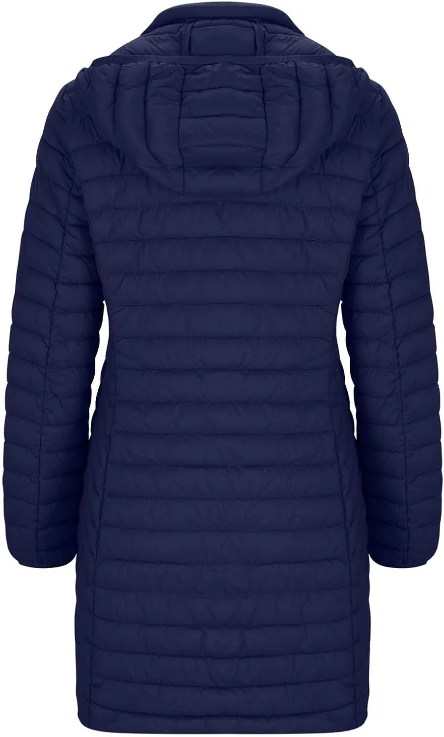 Women's Lightweight Puffer Jackets Winter Warm Long Sleeve Zip Quilted Padded Jacket Plus Size Down Jackets With Hood