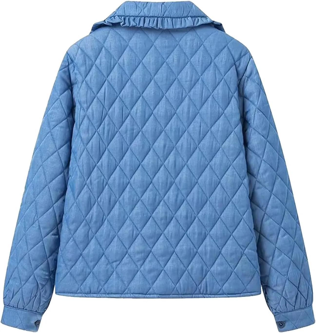 Womens Lightweight Quilted Jacket Cute Tie Front Cropped Puffer Jacket Coat Winter Padded Coat with Pockets