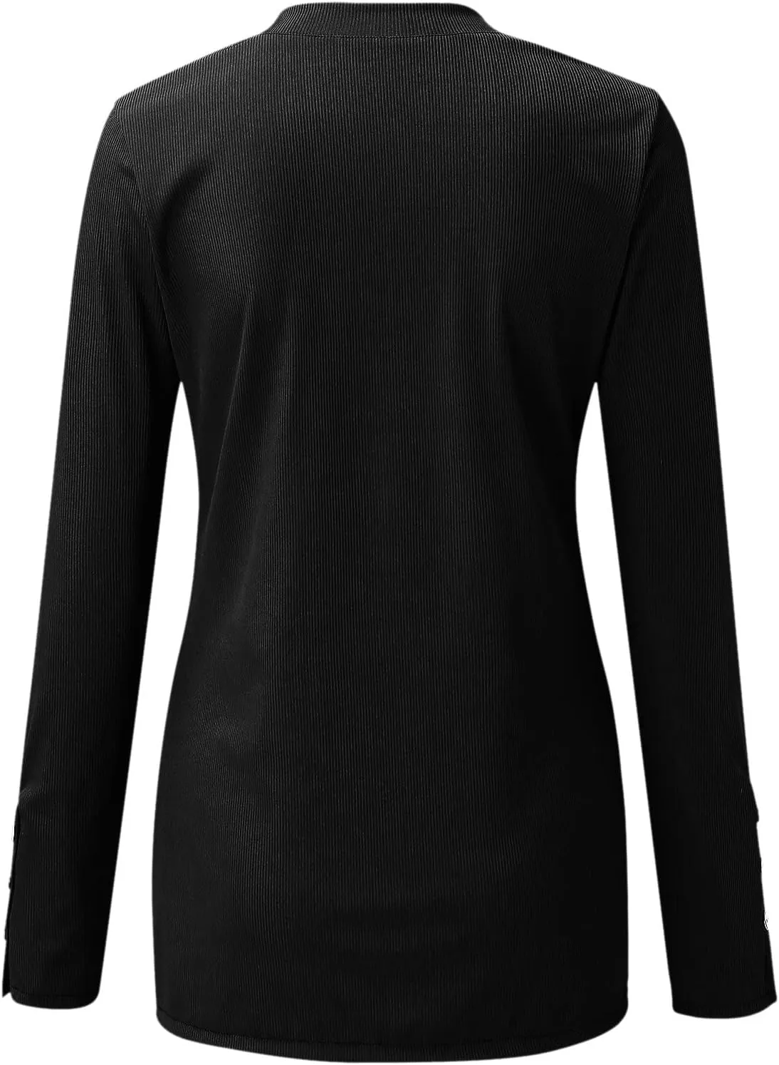 Womens Long Sleeve Henley Shirts 2024 Fall Fashion U Neck Basic Button Up Shirts Casual Comfy Slim Fit Pullover Tops