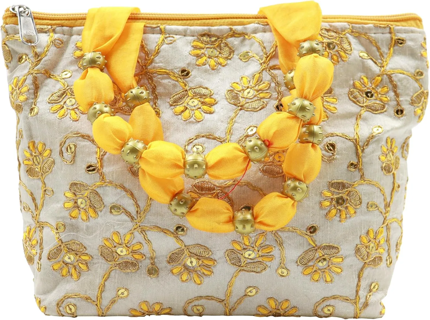 Womens Luxury Embroidery Handbag Handmade Satin Bags for Wedding Party Fancy Purse with Top Handle
