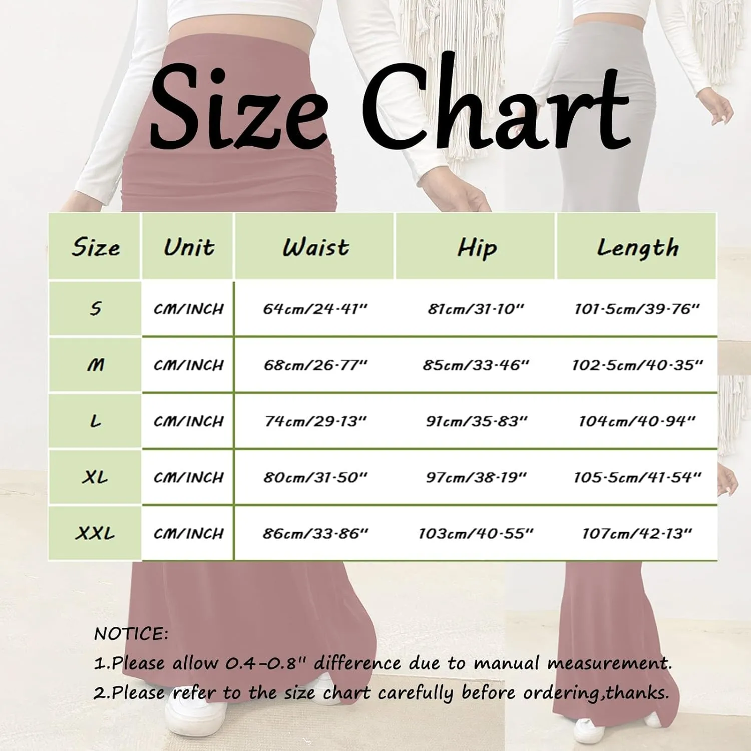 Womens Maxi Long Pencil Skirt High Waisted Stretch Ruched Fishtail Bodycron Elastic Waistband Casual Skirts