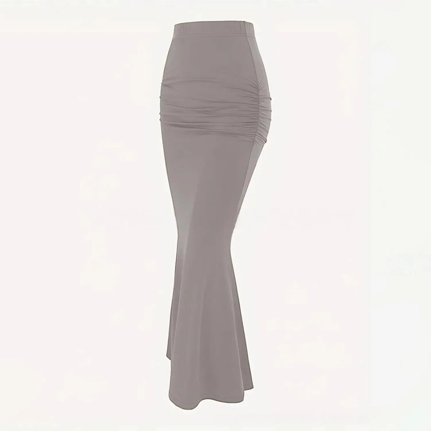 Womens Maxi Long Pencil Skirt High Waisted Stretch Ruched Fishtail Bodycron Elastic Waistband Casual Skirts