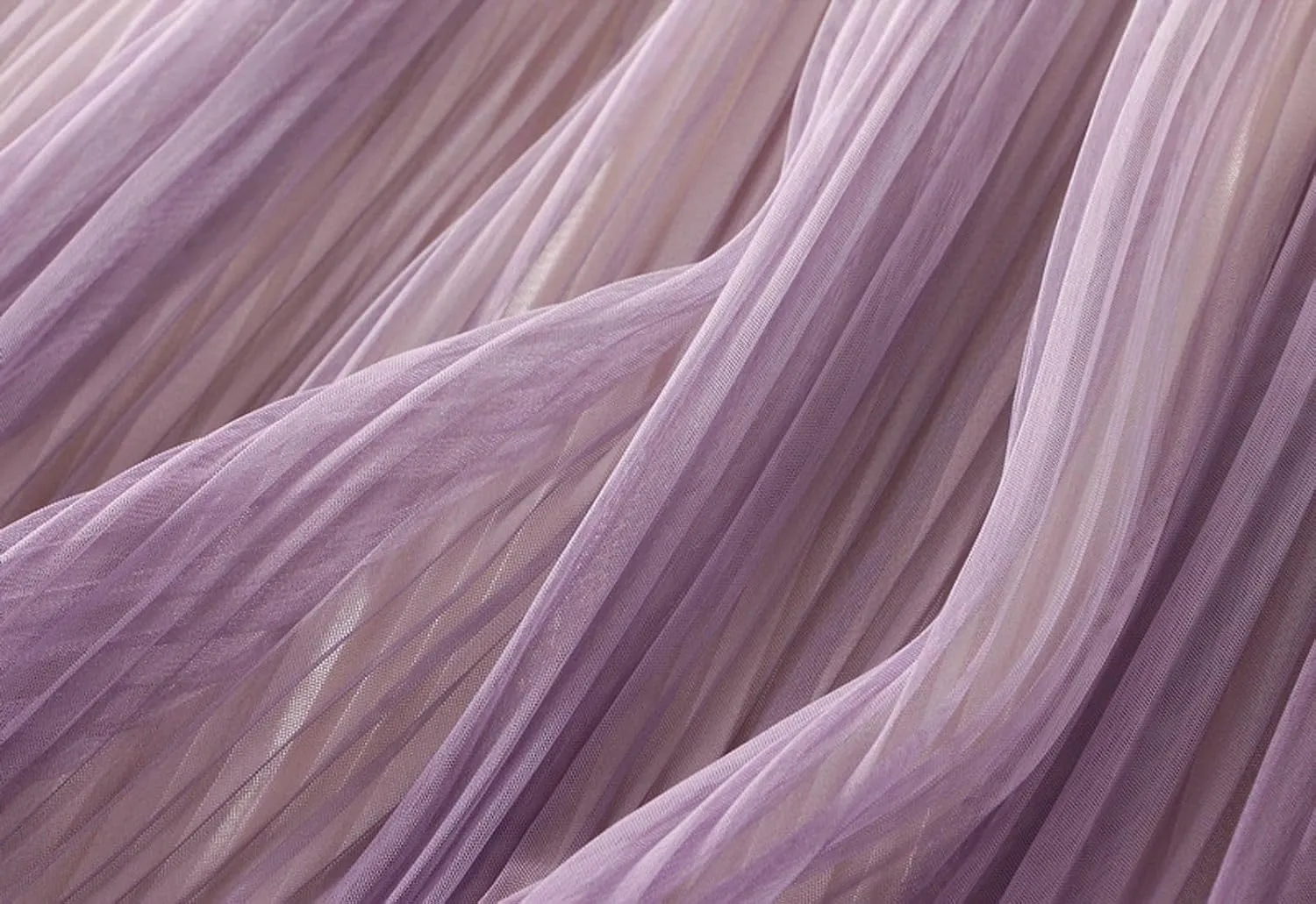 Women's Ombre Pleated Midi Skirt Elegant Gradient Tulle Skirts Elastic High Waist Flowy Skirt Summer Casual Skirts