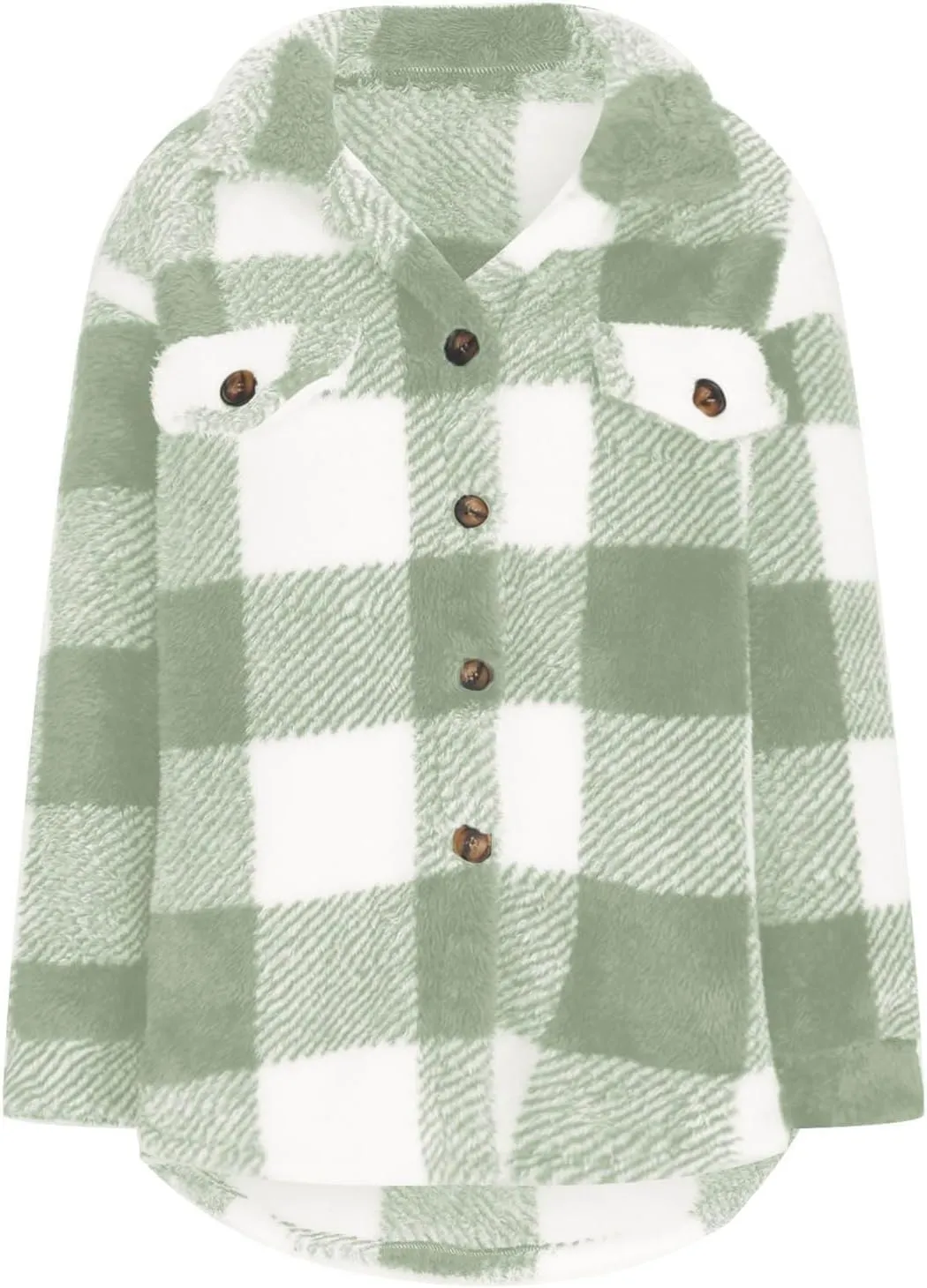 Womens Oversiezd Flannel Fleece Jackets Lightweight Trendy Color Block Plaid Coats Comfortable Loose Casual Outwears