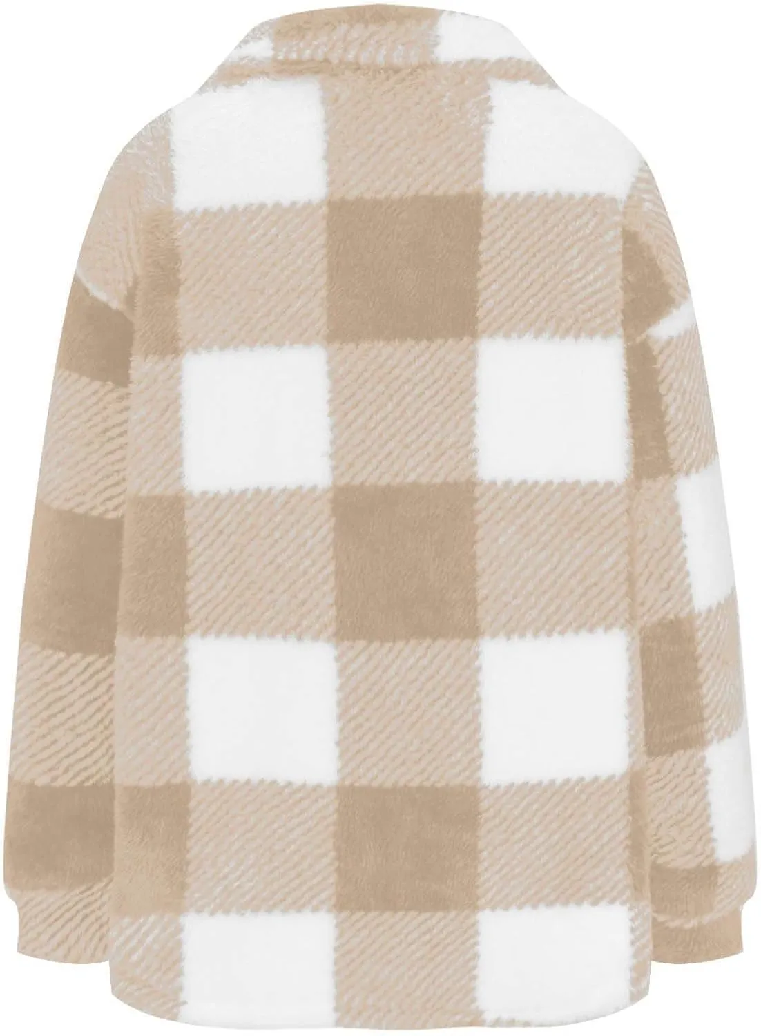 Womens Oversiezd Flannel Fleece Jackets Lightweight Trendy Color Block Plaid Coats Comfortable Loose Casual Outwears