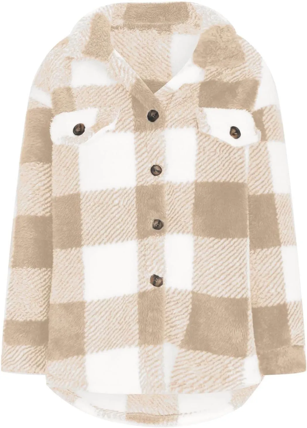 Womens Oversiezd Flannel Fleece Jackets Lightweight Trendy Color Block Plaid Coats Comfortable Loose Casual Outwears