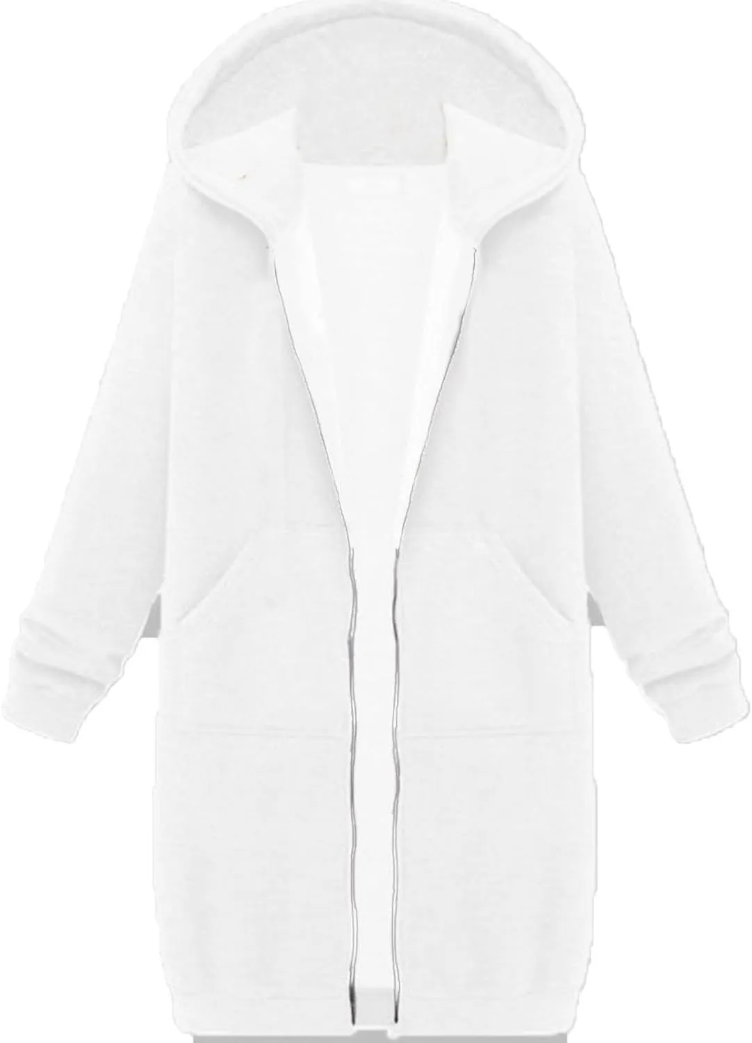 Womens Oversized Zip Up Long Hoodies Casual Long Sleeve Solid Color Sweatshirts Fall Trendy Loose Jacket with Pockets