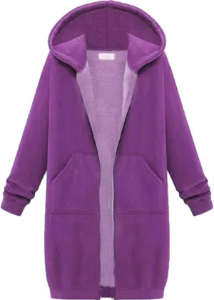 Womens Oversized Zip Up Long Hoodies Casual Long Sleeve Solid Color Sweatshirts Fall Trendy Loose Jacket with Pockets