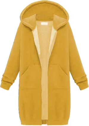 Womens Oversized Zip Up Long Hoodies Casual Long Sleeve Solid Color Sweatshirts Fall Trendy Loose Jacket with Pockets