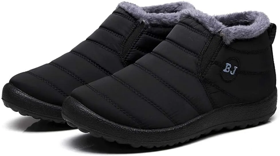 Womens Snow Boots Wide Width Snow Boots for Women 8.5 Wide Women's Boots Winter Wide Black Ankle Boots for Women Low Heel Winter Waterproof Womens Boots Insulated