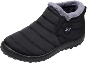 Womens Snow Boots Wide Width Snow Boots for Women 8.5 Wide Women's Boots Winter Wide Black Ankle Boots for Women Low Heel Winter Waterproof Womens Boots Insulated