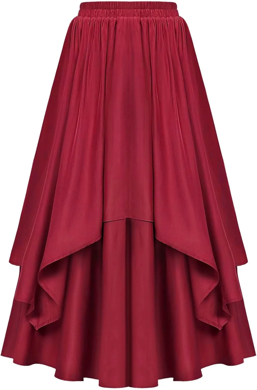 Womens Steampunk Renaissance Skirts Plus Size Elastic High Waisted Layered Long Maxi Skirt Stretch Party Dress