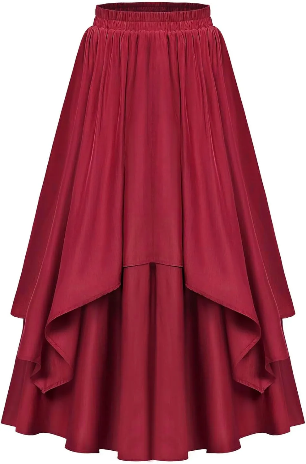 Womens Steampunk Renaissance Skirts Plus Size Elastic High Waisted Layered Long Maxi Skirt Stretch Party Dress