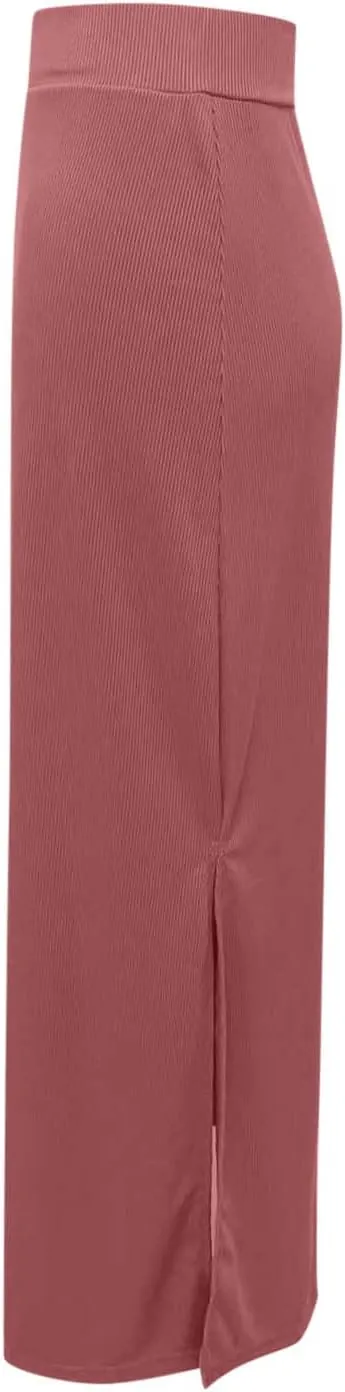 Women's Stretch Elastic High Waisted Knee Pencil Maxi Skirts Slim Fit Bodycon Office Work Business Dress