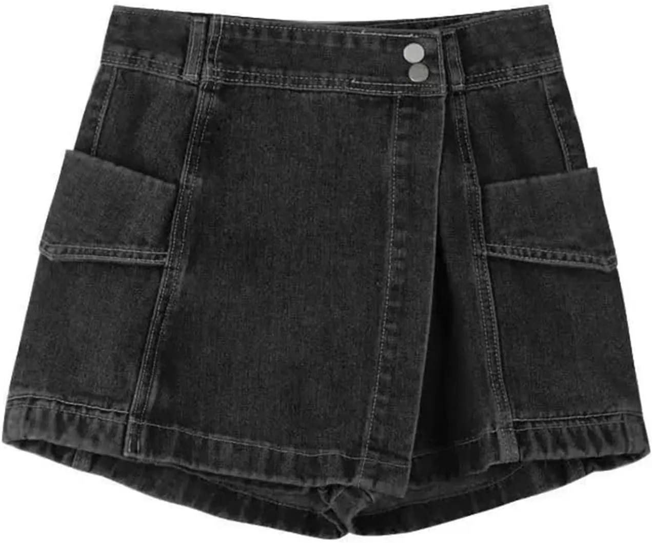 Women's Style Denim Retro High Waisted Slimming Wrap Hip Skirt Pants Bike Shorts for Women