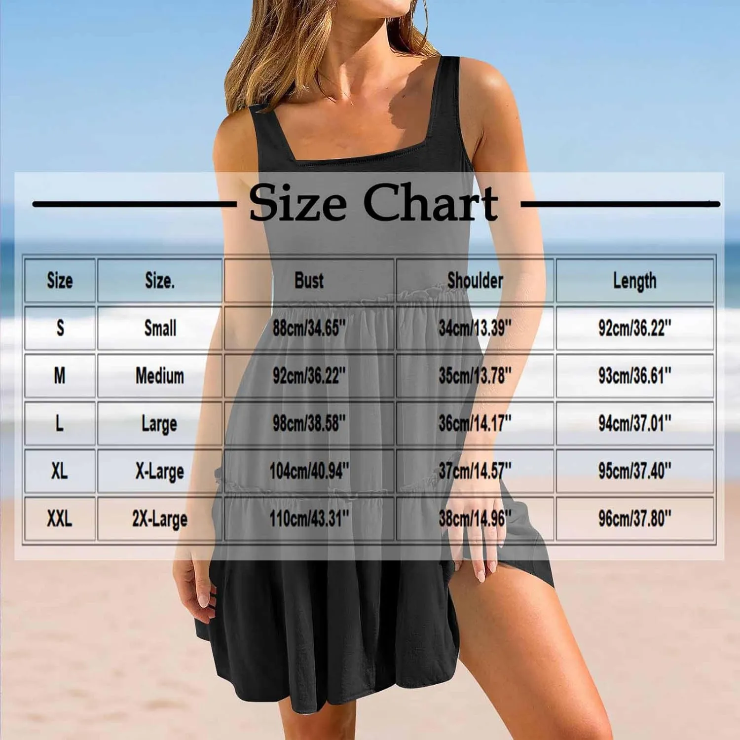 Womens Summer Dresses 2025 Sleeveless Square Neck Smocked Ruffle Tiered Casual Swing Mini Dress Beach Boho Sundress