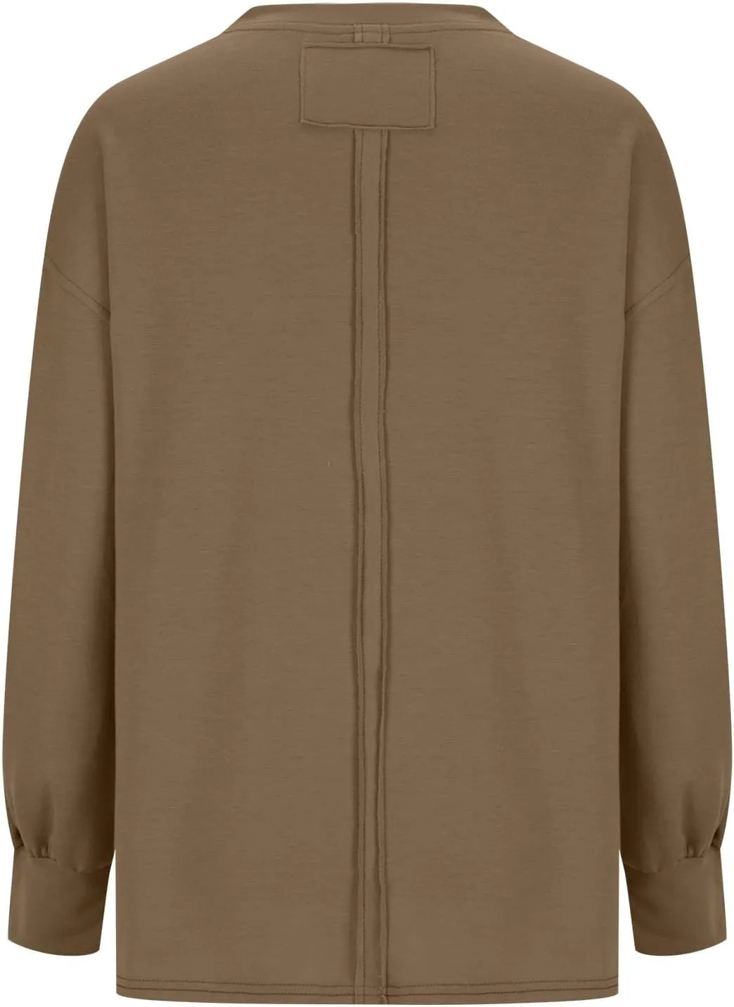 Womens Sweatshirts 2024 Casual Fall Tops Crewneck Long Sleeve Shirts Dropped Shoulder Loose Fit Basic T Shirts