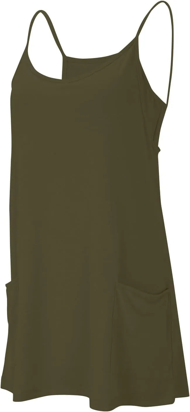 Womens Tennis Dress Workout Mini Dress with Shorts Romper Sleeveless Spaghetti Straps Golf Athletic Dresses