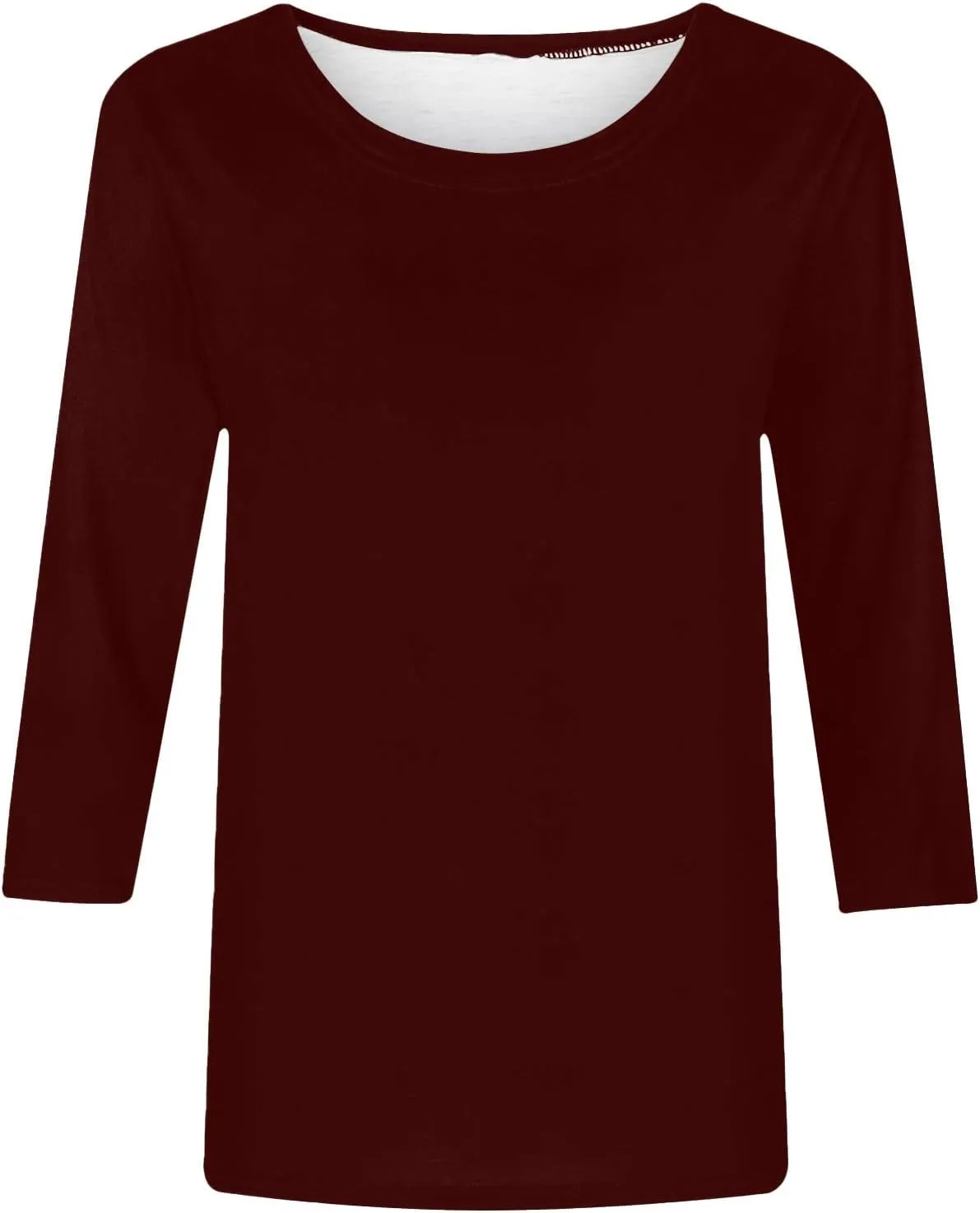 Womens Tops 3/4 Sleeve Shirts Crew Neck Loose Casual Dressy Blouses Floral Fashion Print Tshirts Plain Basic Cute Tees