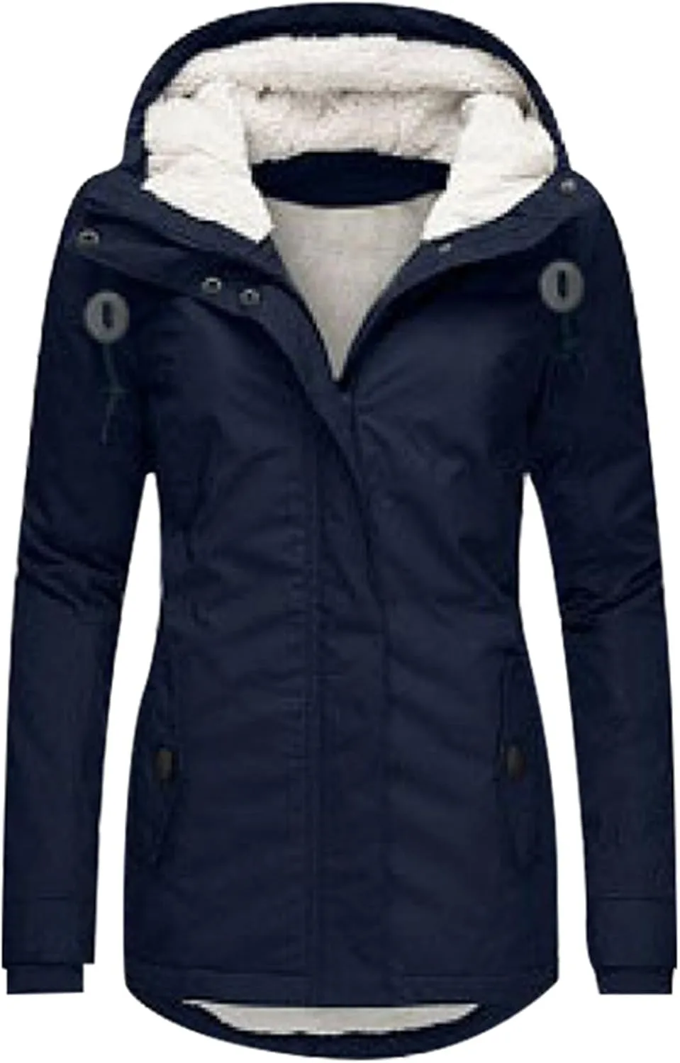 Women's Winter Coats Plus Size Warm Sherpa Lined Quilted Jackets Hooded Long Puffer Parkas Thicken Jacket with Pocket