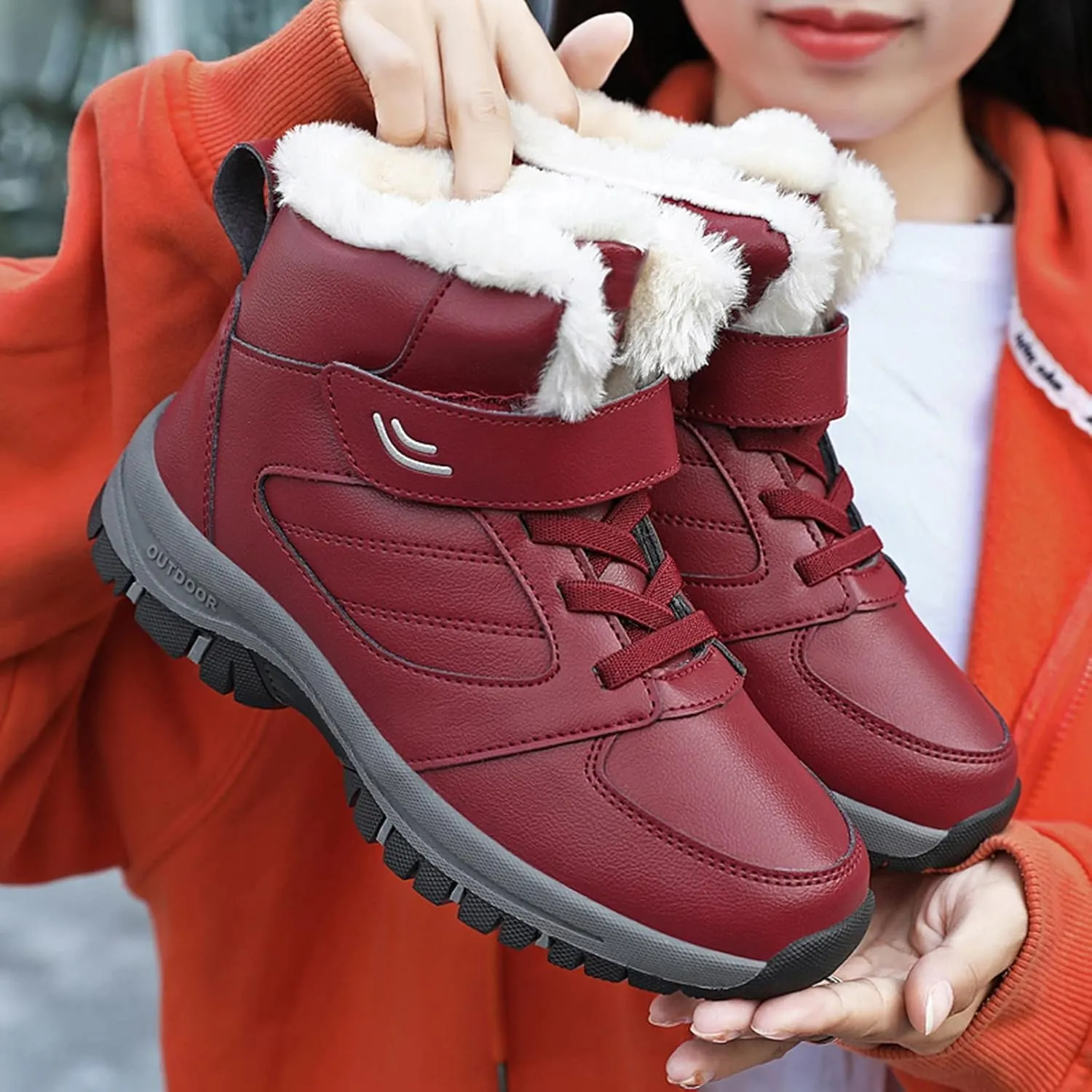 Womens Winter Snow Boots Wide Width Women Snow Boots Tall Women Winter Boots Slip on 8.5 Winter Dress Boots for Women Low Heel Botas Para Trabajo De Invierno Mujeres