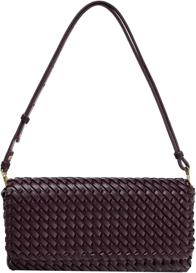 Woven Tote Bag Clutch Purse for Women Vegan Leather Shoulder Handbags Woven Purse Evening Shoulder Bags Trendy Clutch Handbag