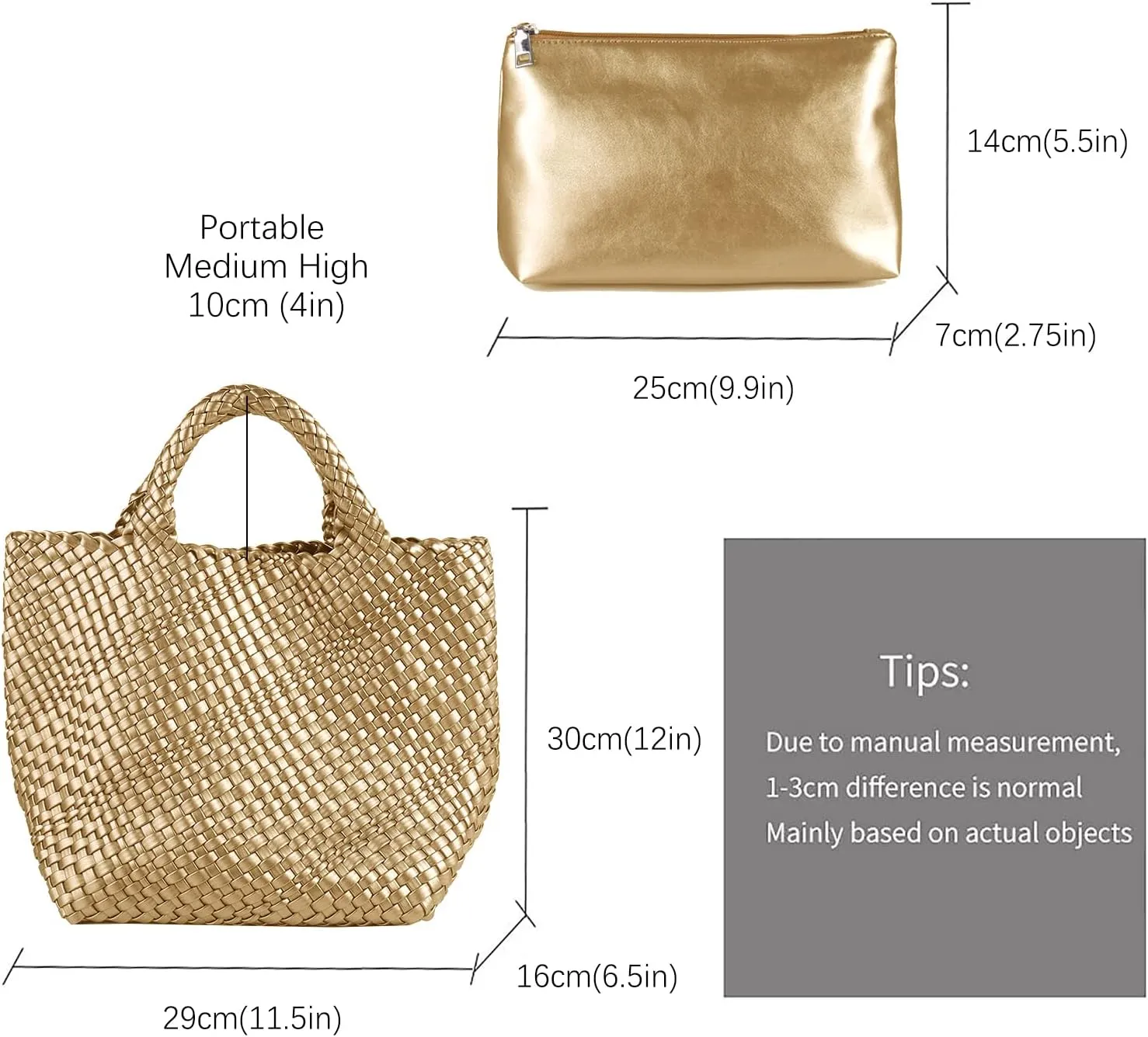 Woven Vegan Leather Handmade Tote for Women - Summer Beach Travel Hand Bag, Purse, Satchel Handbag