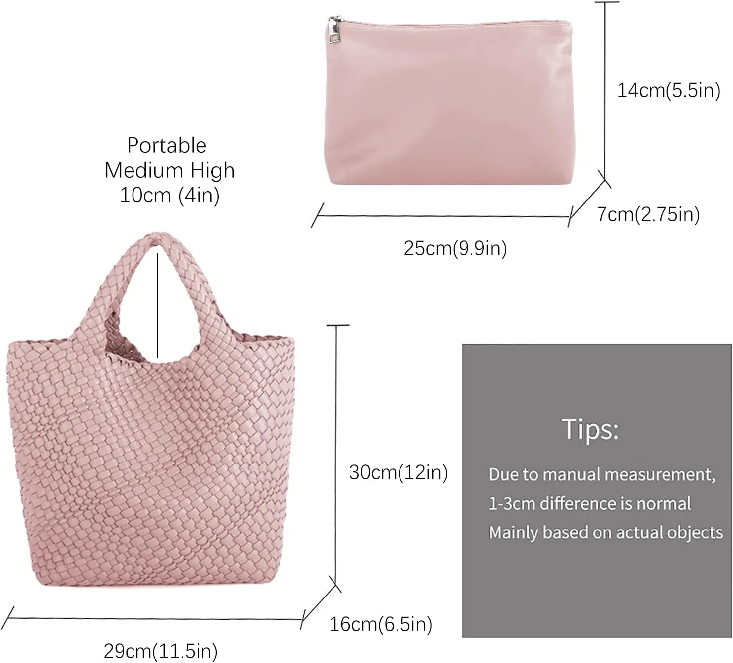Woven Vegan Leather Handmade Tote for Women - Summer Beach Travel Hand Bag, Purse, Satchel Handbag