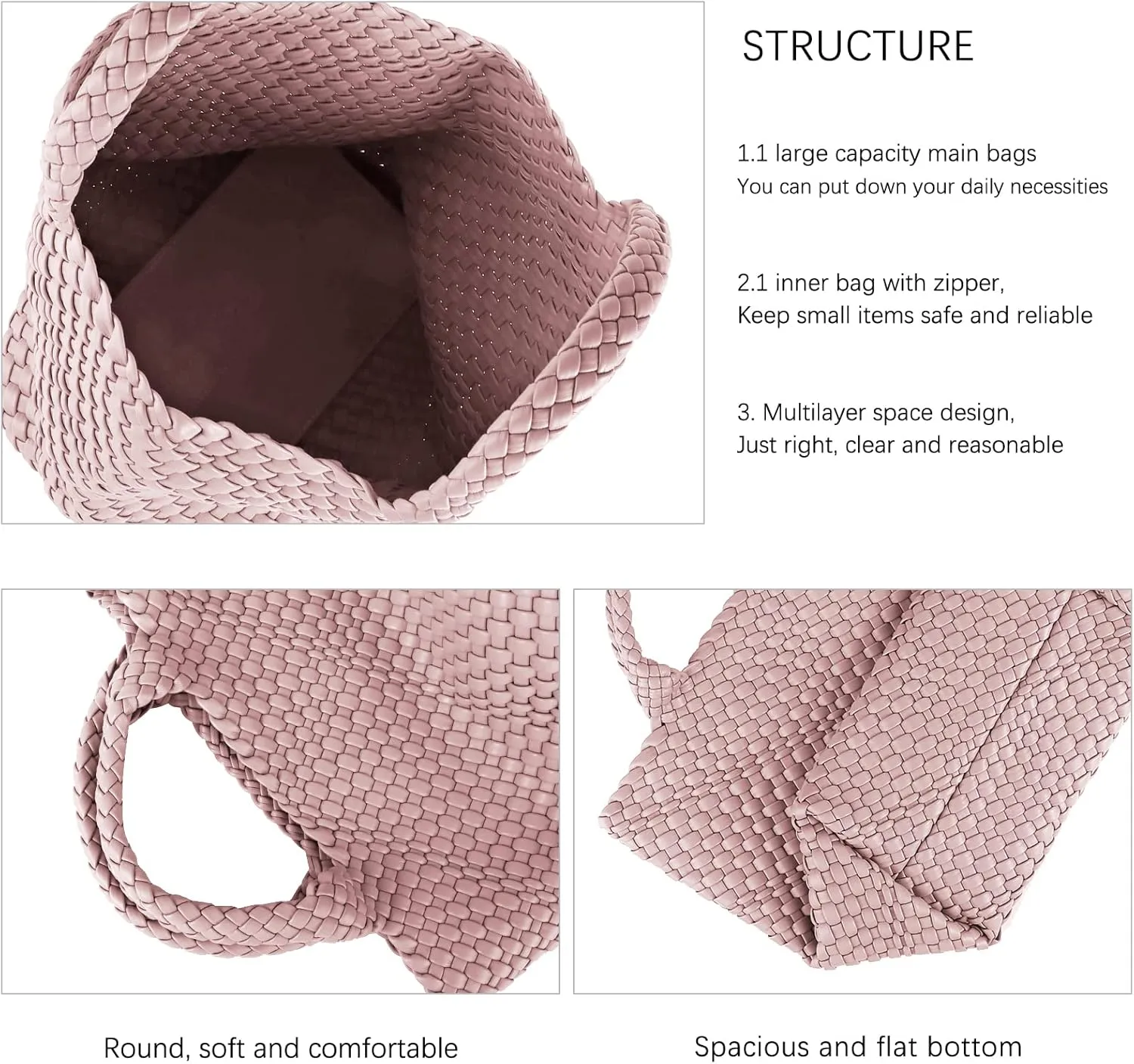 Woven Vegan Leather Handmade Tote for Women - Summer Beach Travel Hand Bag, Purse, Satchel Handbag